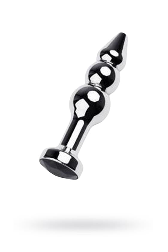 Plug anal en métal Toyfa avec pierre acrylique noire 11cm