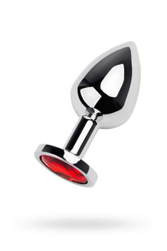 Plug anal en métal Toyfa avec pierre acrylique rouge 8cm