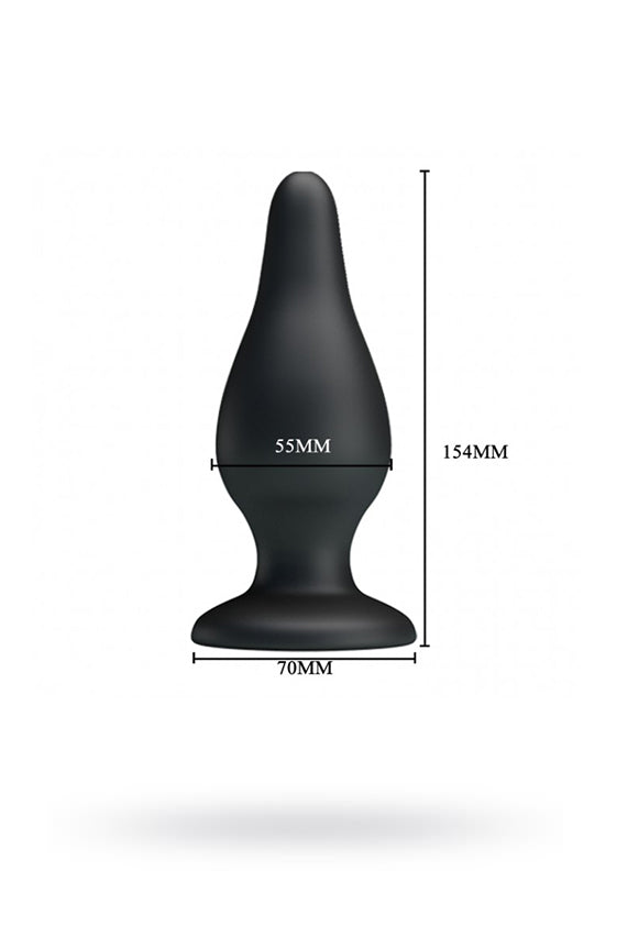Plug anal en silicone avec ventouse Pretty Love Noir 15,4 cm