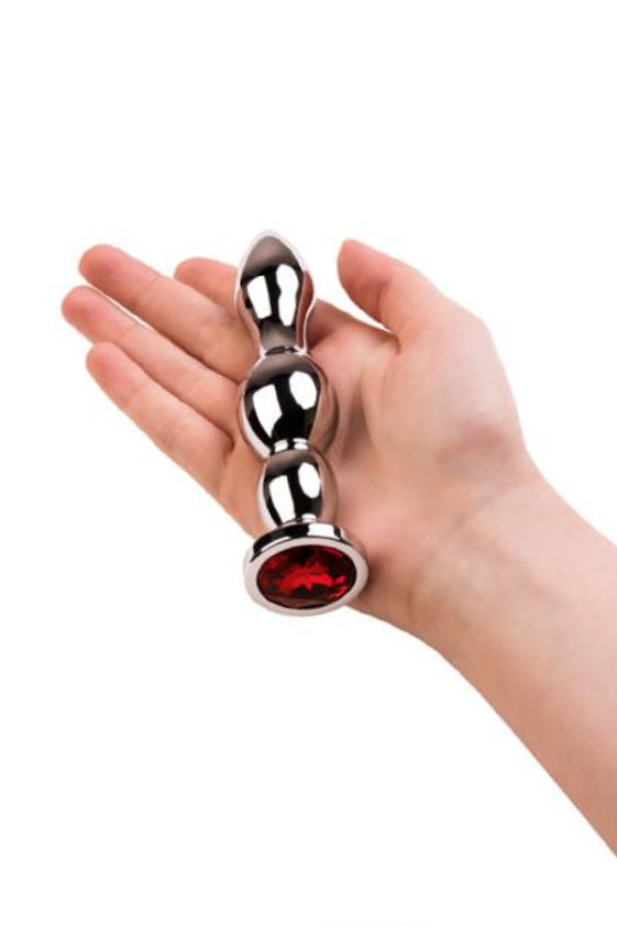 Plug anal en métal Toyfa avec pierre rouge